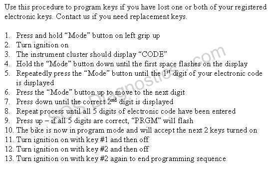 Digitek key programming